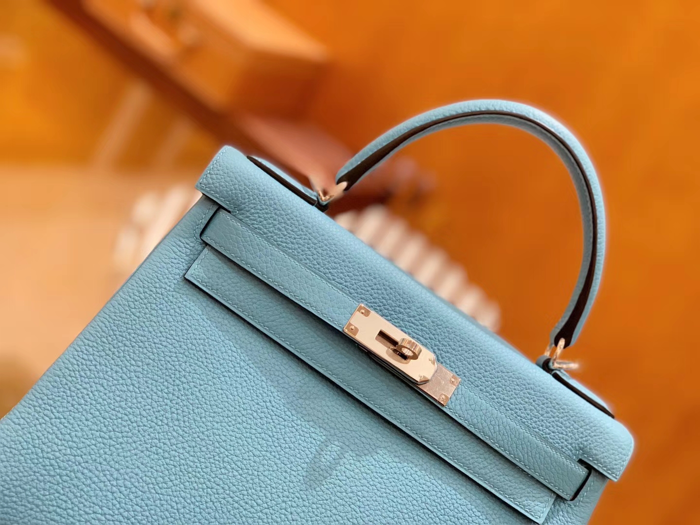 Hermès（爱马仕）Kelly 凯莉包 北方蓝 Togo德国进口牛皮 全手工 银扣 28cm 现货