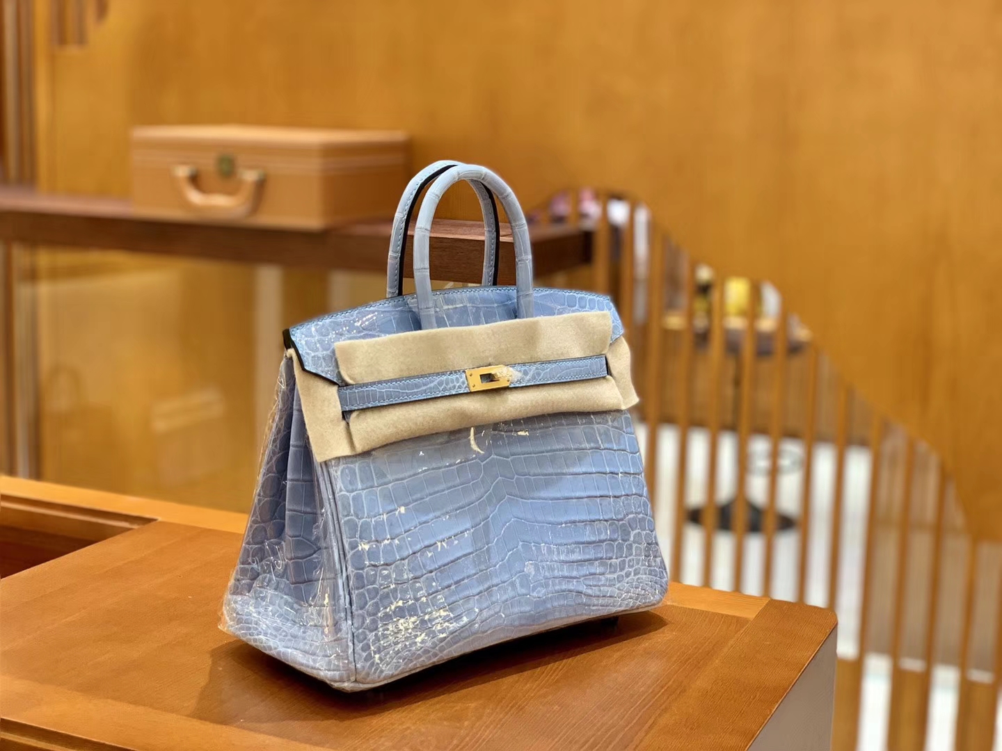 Hermès（爱马仕）Birkin 铂金包 北方蓝 一级皮 尼罗鳄鱼皮 臻品级别 金扣 25cm
