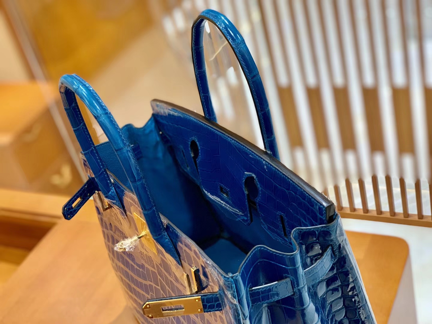 Hermès（爱马仕）Birkin 铂金包 伊滋密尔蓝 一级皮 尼罗鳄鱼皮 臻品级别 金扣 30cm