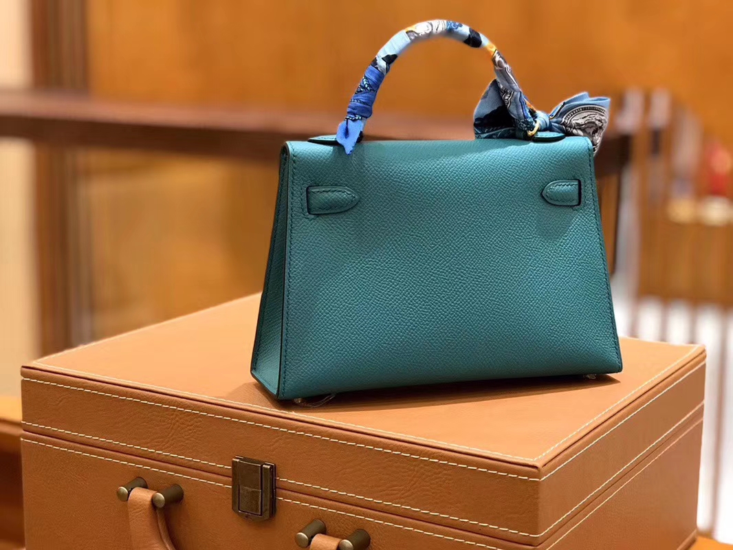 Hermès（爱马仕）Mini kelly 维罗纳绿 掌纹小牛皮 全手工缝制 臻品级别 19cm 金扣 现货