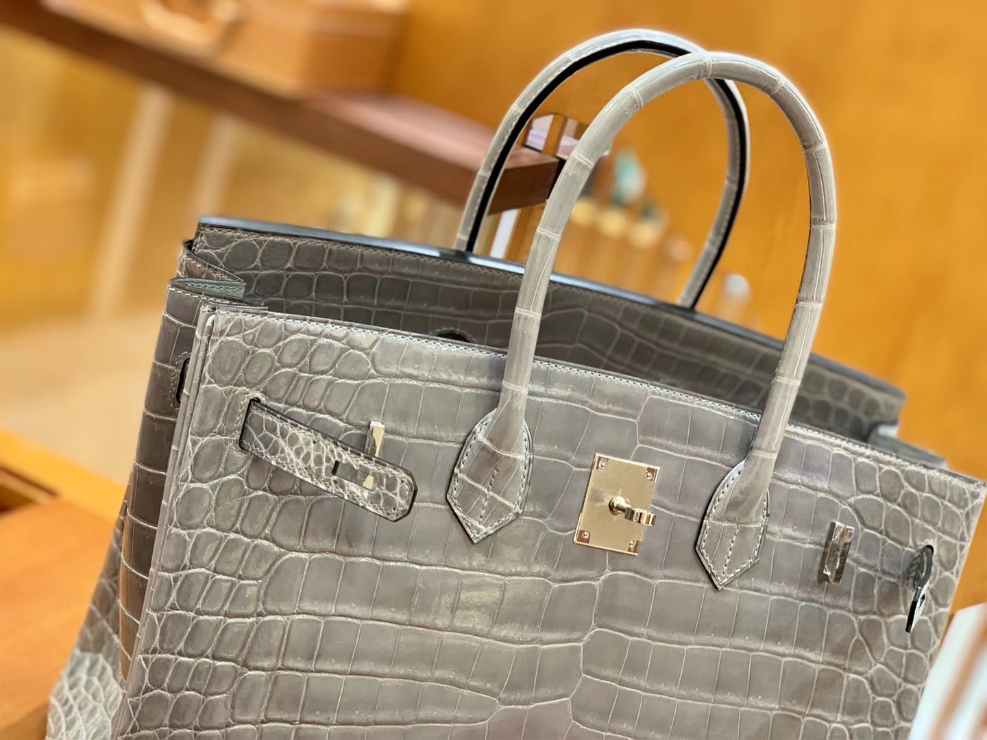 Hermès（爱马仕）Birkin 35cm 巴黎灰 银扣 一级皮 尼罗鳄鱼皮 臻品级别