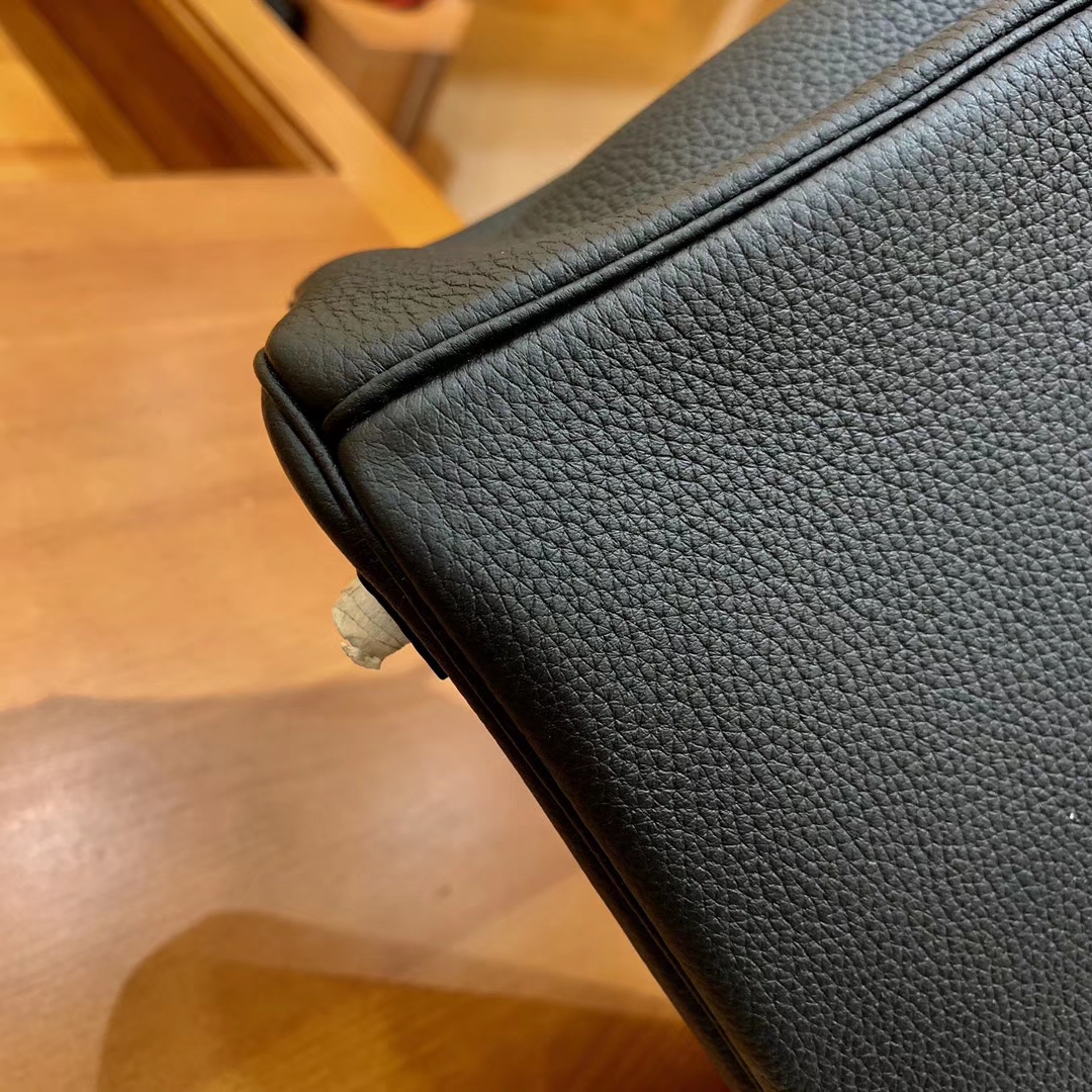 Hermès（爱马仕）Birkin Touch 铂金包 经典黑 拼 祖母绿 牛皮拼鳄鱼皮 金扣 25cm