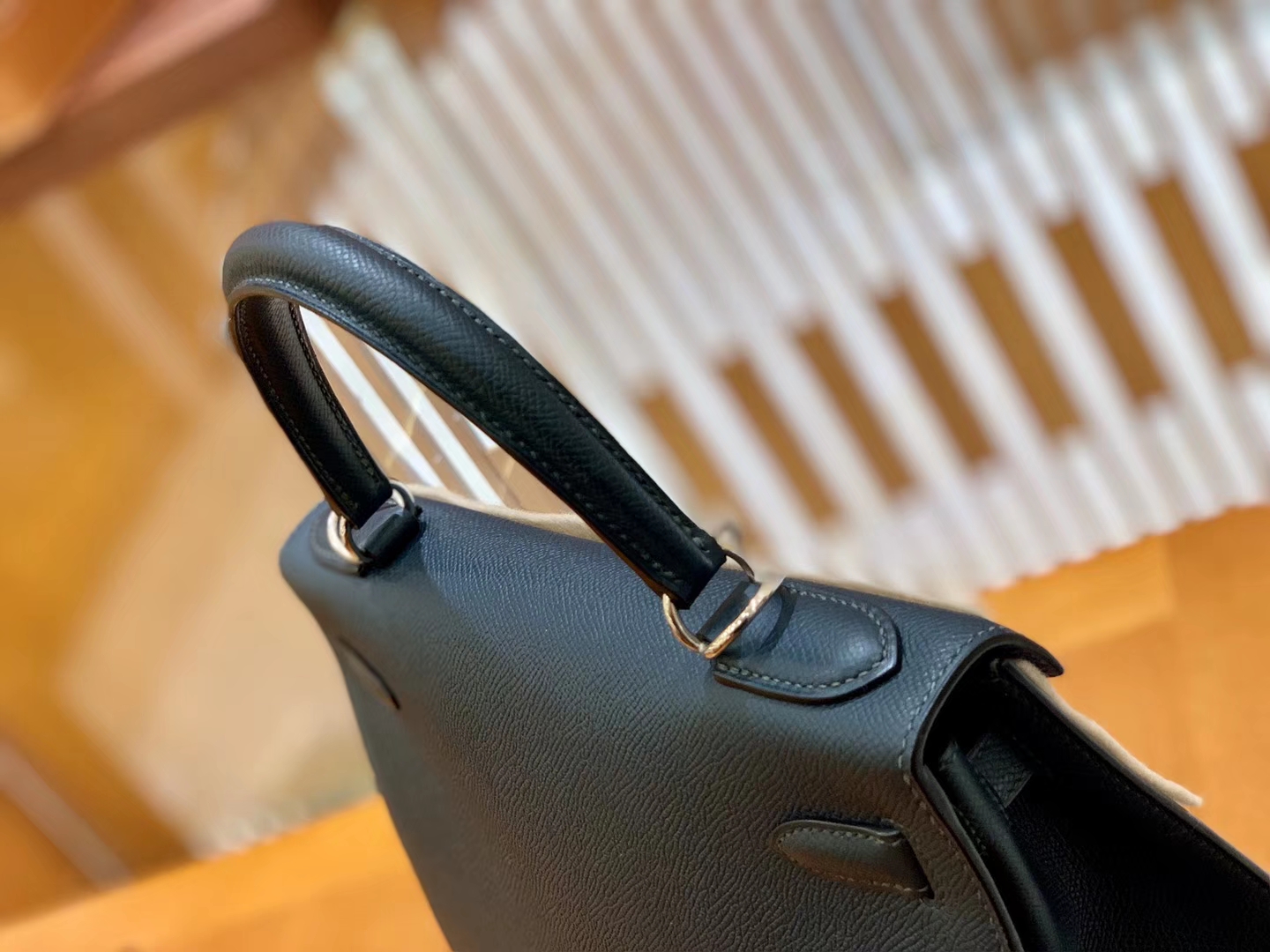 Hermès（爱马仕）Kelly 字母包 松柏绿 掌纹牛皮拼togo拼山羊 臻品级别 28cm
