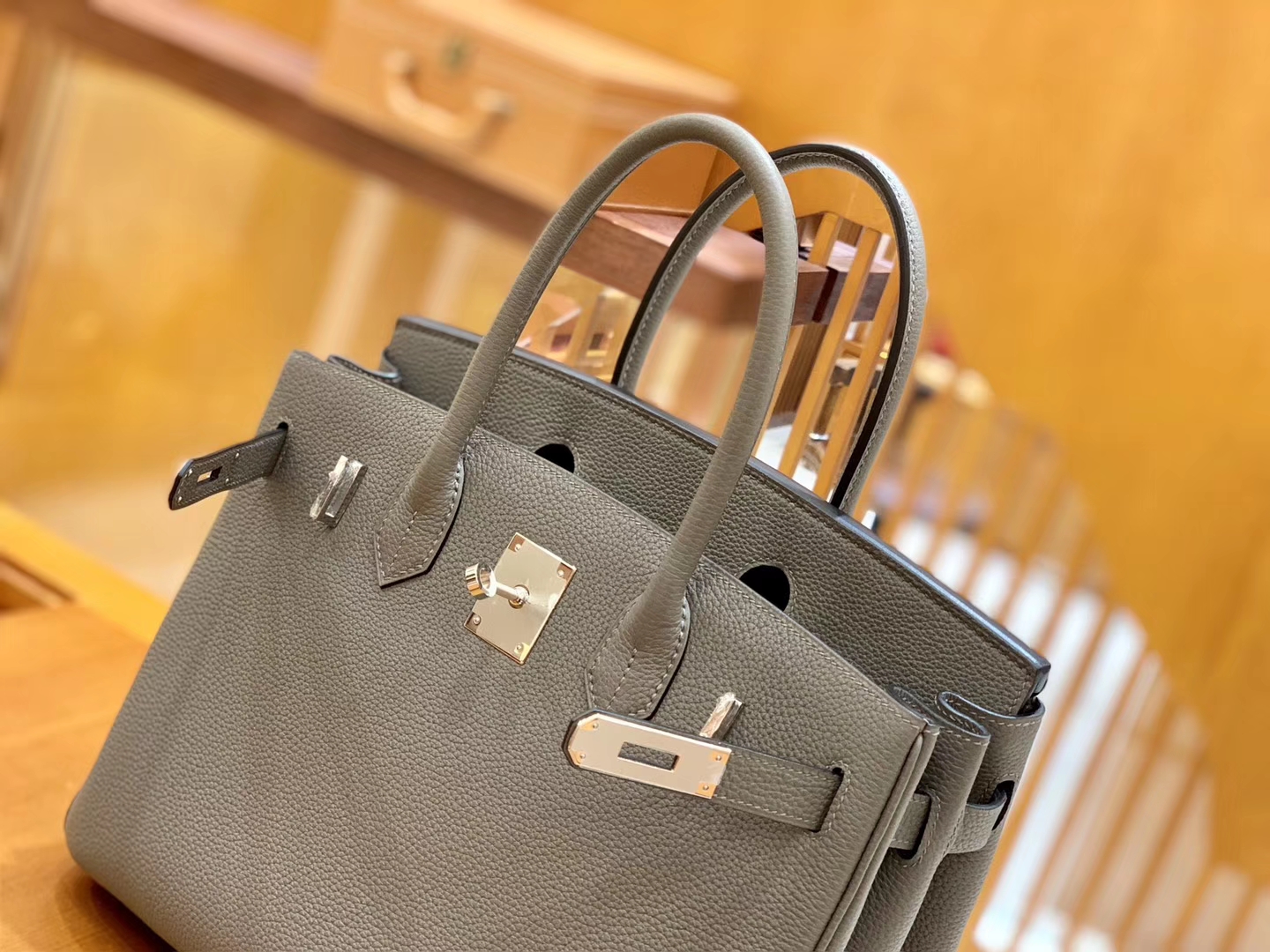 Hermès（爱马仕）Birkin 30cm 锡器灰 银扣 德国进口togo 牛皮 全手工缝制