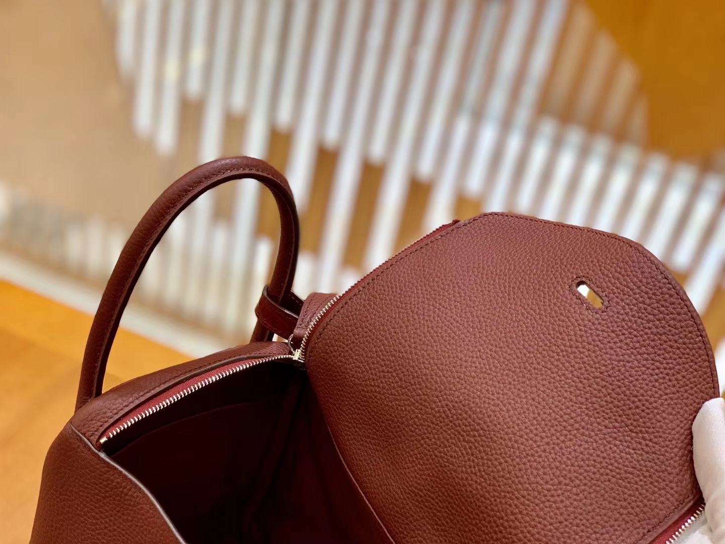 Hermès（爱马仕）Lindy 26cm 爱马仕红 银扣 鳄鱼皮拼togo 全手工缝制