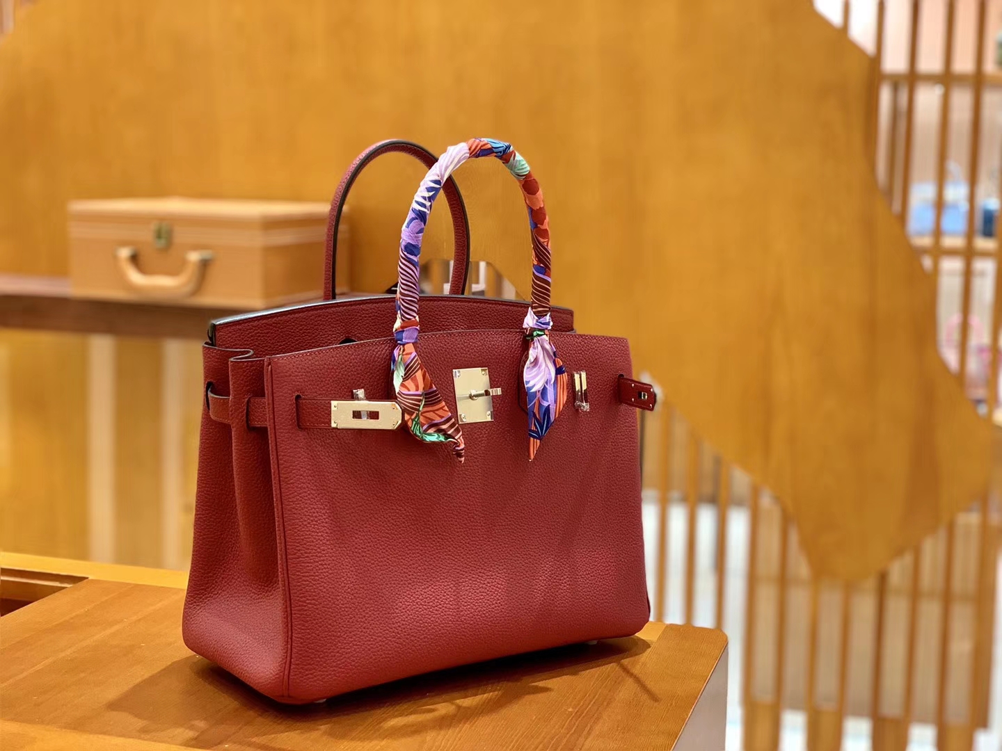 Hermès（爱马仕）Birkin 30cm 石榴红 银扣 德国进口togo 牛皮 全手工缝制