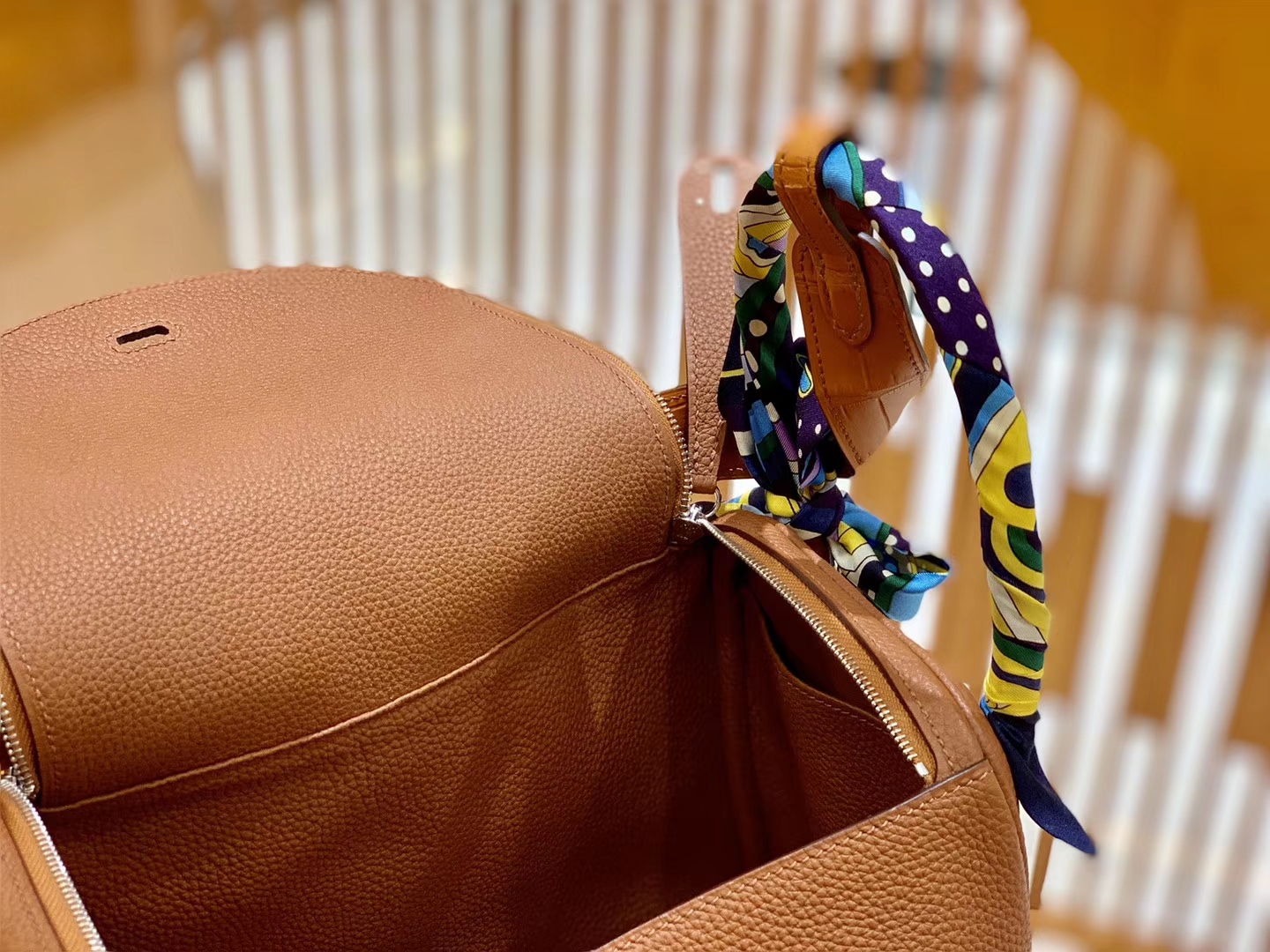 Hermès（爱马仕）Lindy 26cm 焦糖 银扣 鳄鱼皮拼togo 全手工缝制