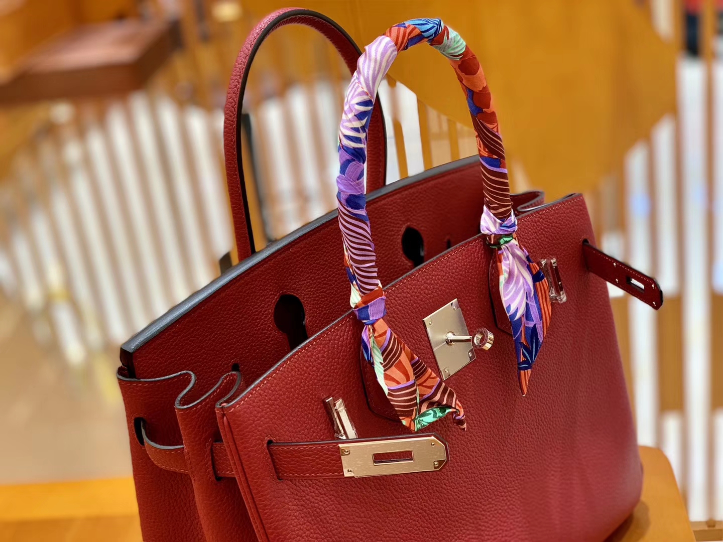 Hermès（爱马仕）Birkin 30cm 石榴红 银扣 德国进口togo 牛皮 全手工缝制