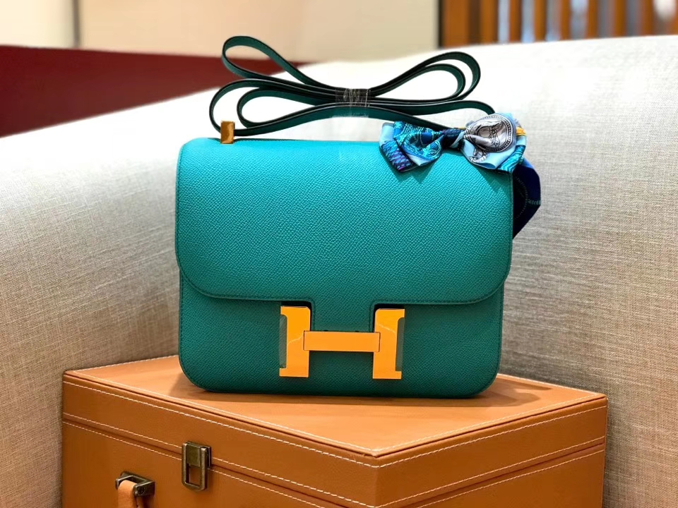 Hermès（爱马仕）康斯坦 Constance 空姐包 维罗纳绿 德国进口牛皮 全手工缝制 金扣 24cm