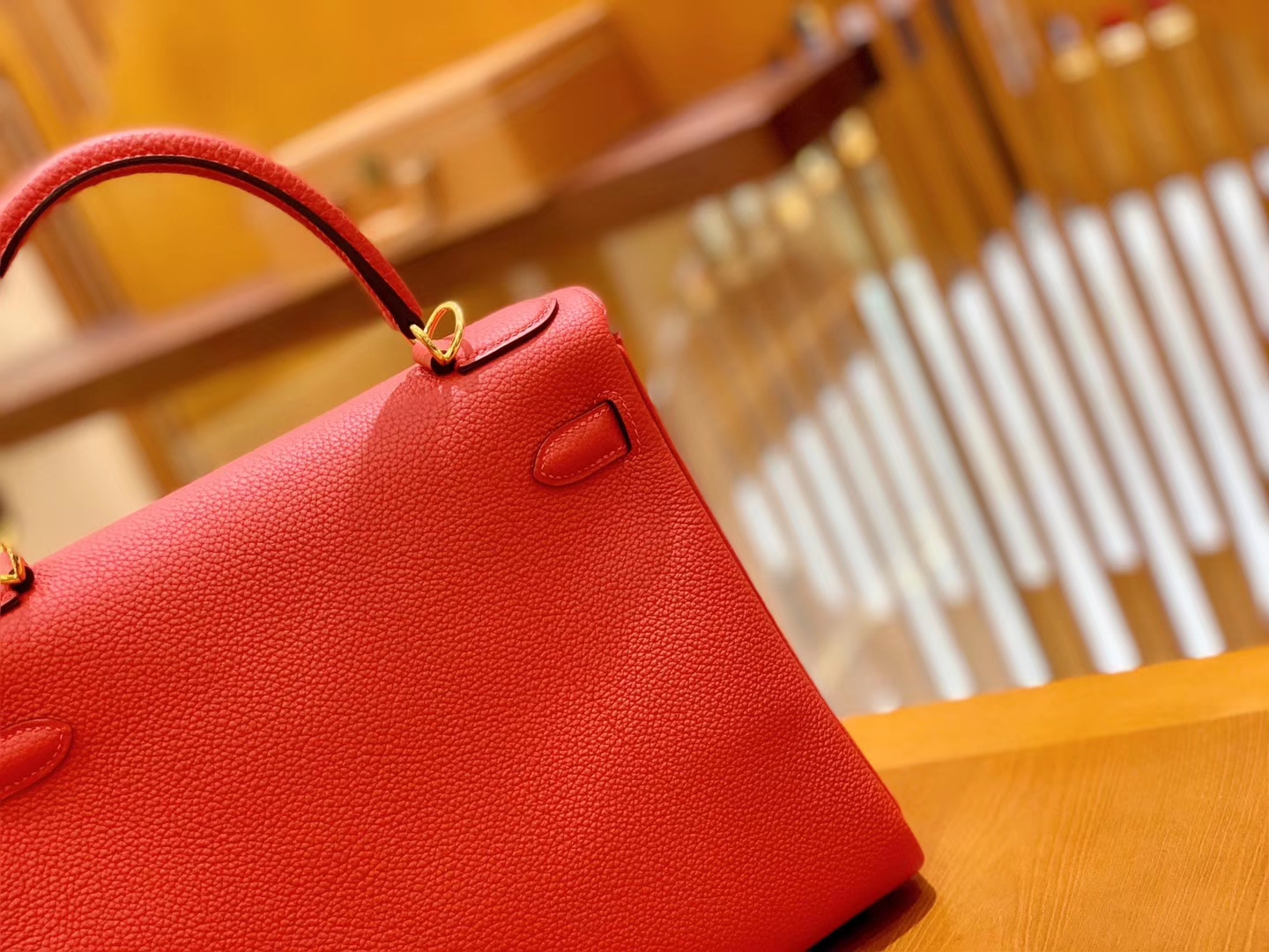 Hermès（爱马仕）Kelly 28cm 蕃茄红 金扣 Togo牛皮 全手工缝制 现货