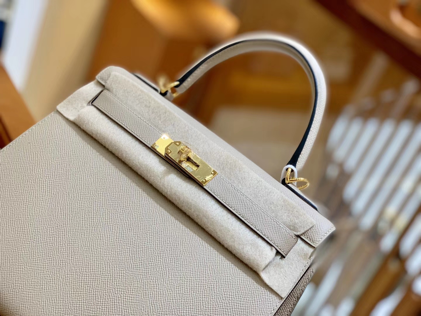 Hermès（爱马仕）Kelly 28cm 斑鸠灰 金扣 Epsom掌纹牛皮 全手工缝制 臻品级别