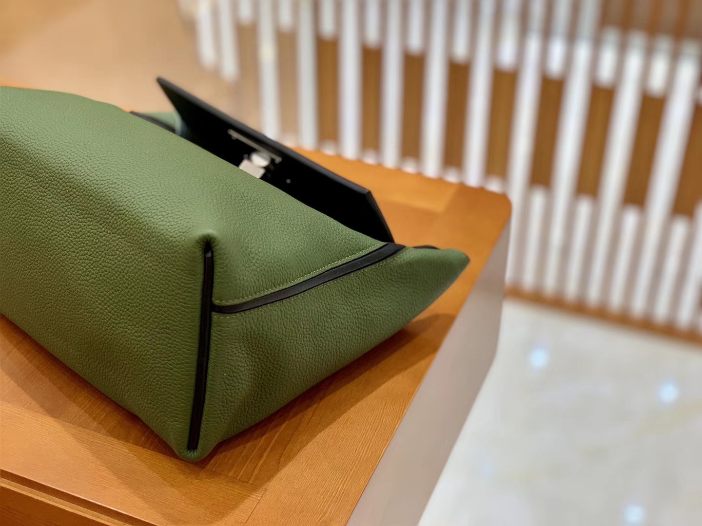 Hermès（爱马仕）Kelly-2424 森林绿拼黑色 原厂御用顶级小牛皮拼Swift皮 togo 金扣 29cm
