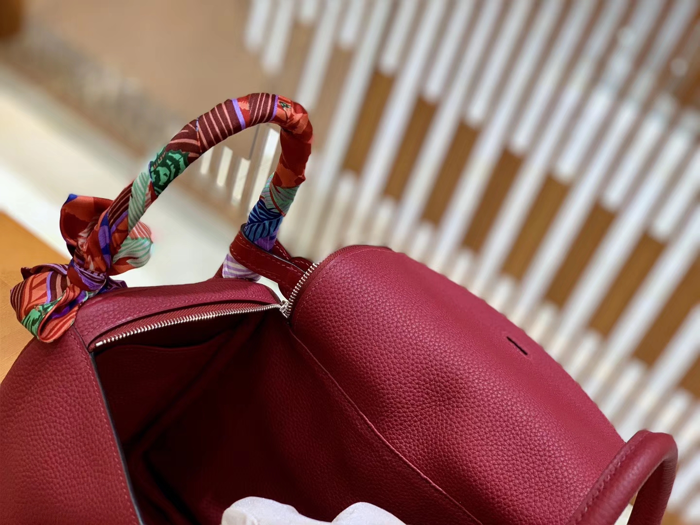 Hermès（爱马仕）Lindy 26cm 石榴红 金扣 鳄鱼皮拼togo 全手工缝制