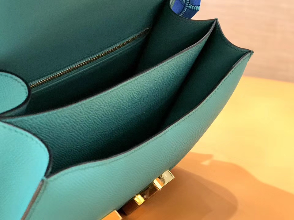 Hermès（爱马仕）康斯坦 Constance 空姐包 维罗纳绿 德国进口牛皮 全手工缝制 金扣 24cm
