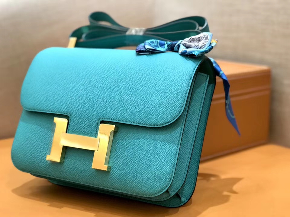 Hermès（爱马仕）康斯坦 Constance 空姐包 维罗纳绿 德国进口牛皮 全手工缝制 金扣 24cm