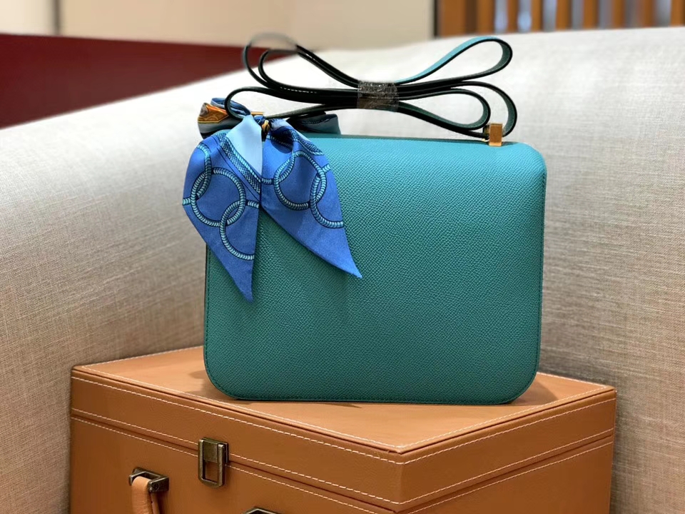 Hermès（爱马仕）康斯坦 Constance 空姐包 维罗纳绿 德国进口牛皮 全手工缝制 金扣 24cm
