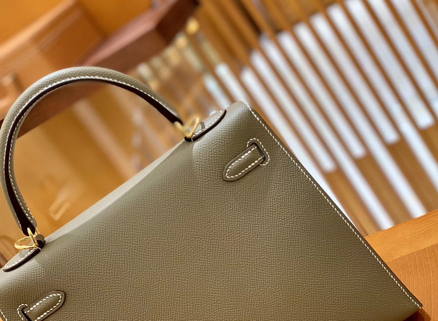 Hermès（爱马仕）Kelly 28cm 大象灰 金扣 Epsom掌纹牛皮 全手工缝制 臻品级别