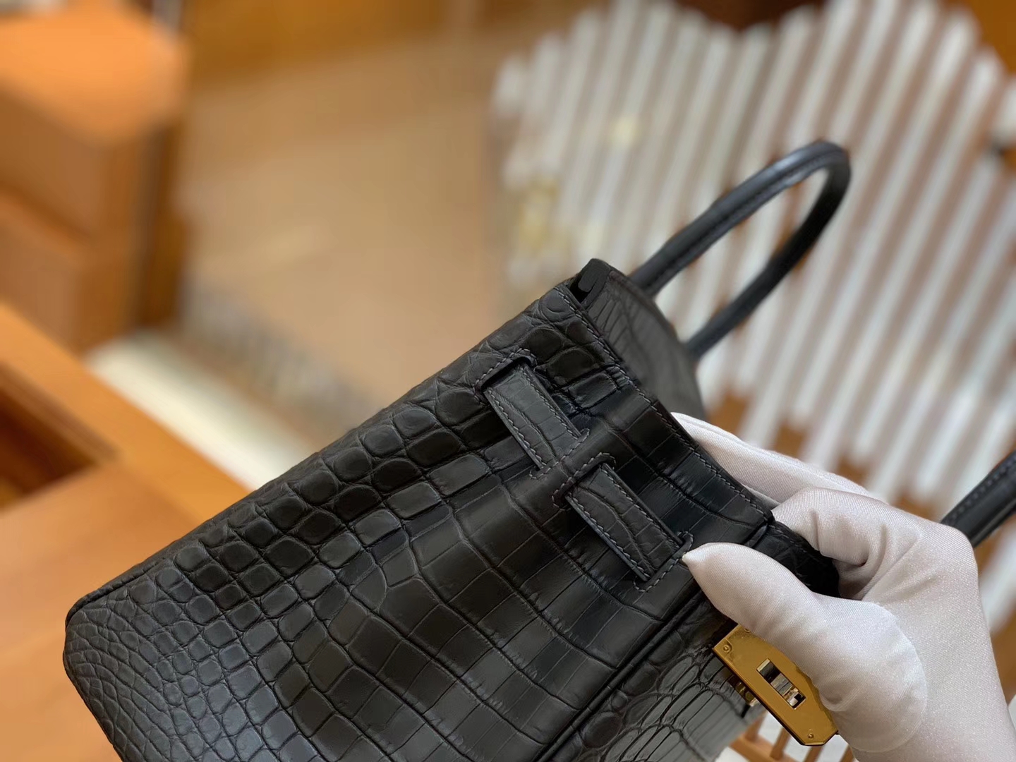 Hermès（爱马仕）Birkin 30cm 铁灰色 金扣 进口 哑光尼罗鳄鱼皮 全手工缝制