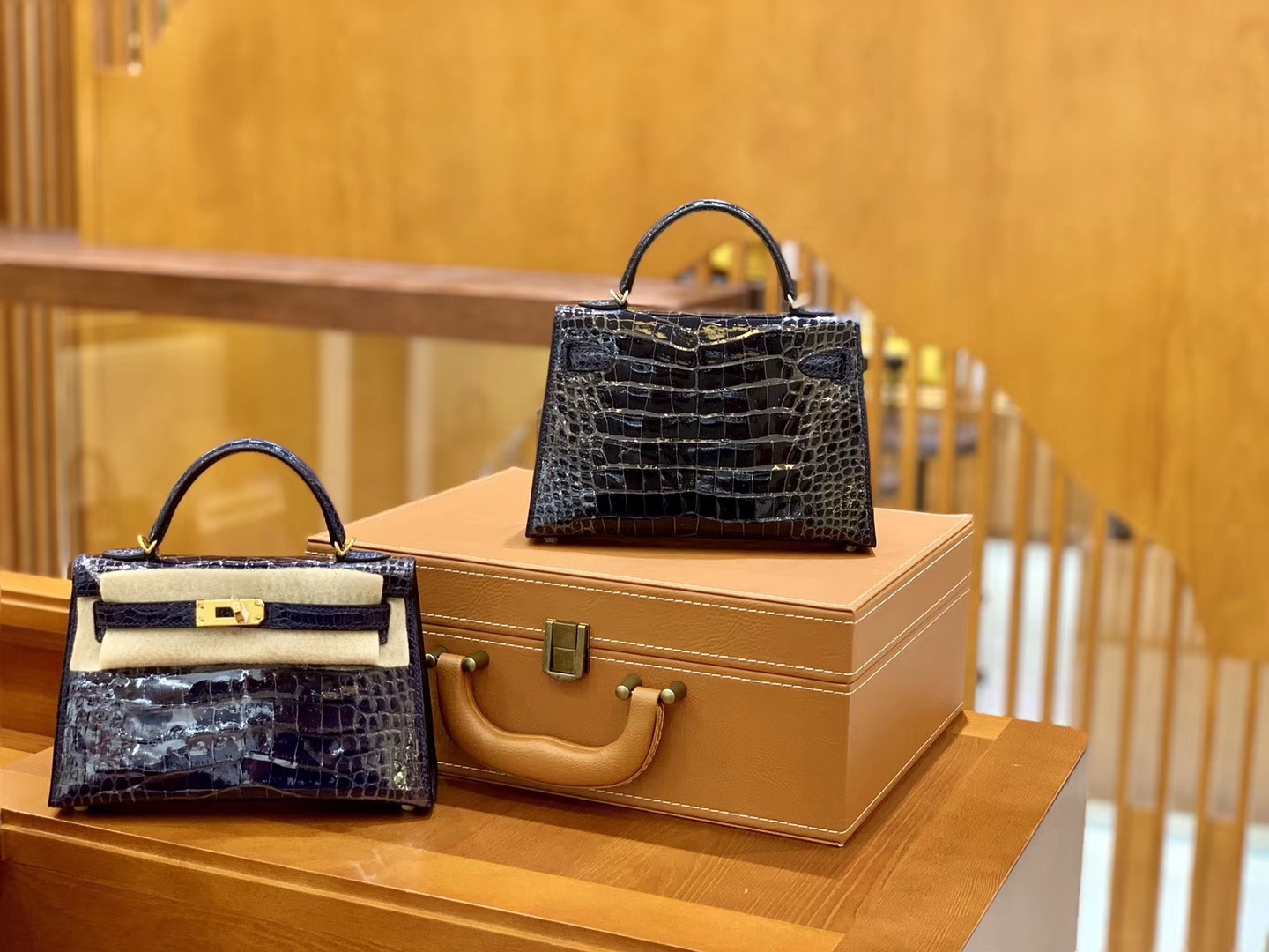 Hermès（爱马仕）Mini Kelly 19cm 午夜蓝 银扣 一级 美洲 鳄鱼皮 臻品级别