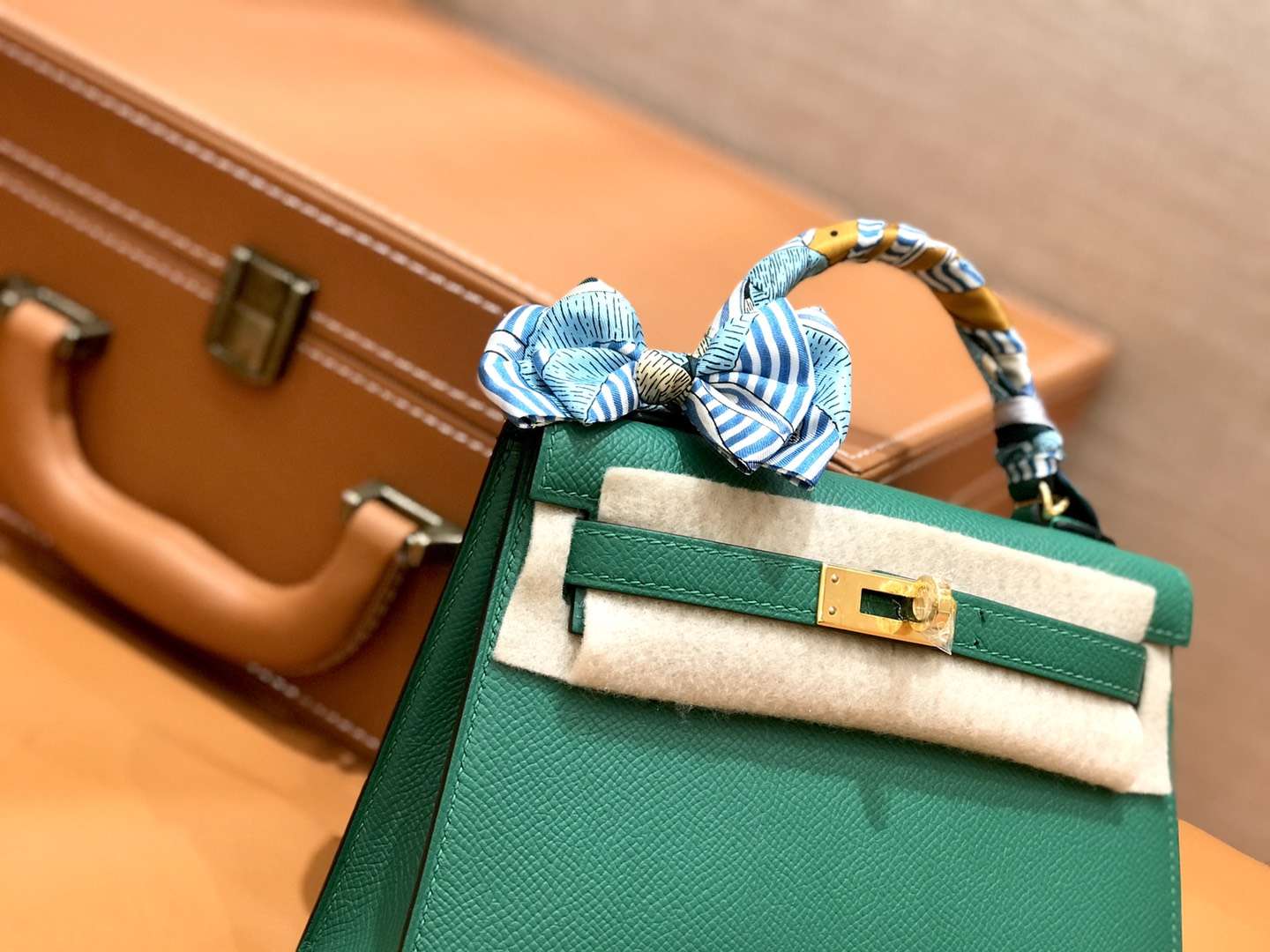 Hermès（爱马仕）mini Kelly 森林绿 金扣 德国进口掌纹皮 全手工缝制