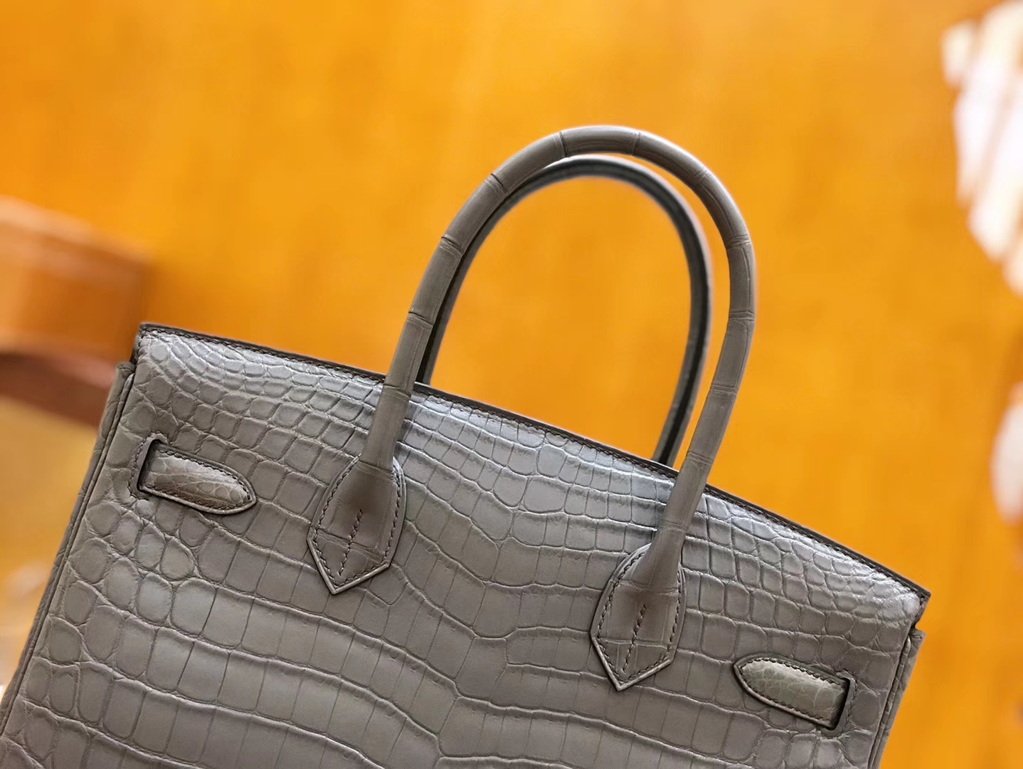 Hermès（爱马仕）Birkin 铂金包 尼罗鳄鱼皮 锡器灰 30cm