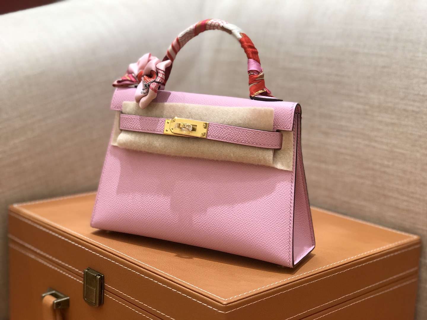 Hermès（爱马仕）mini Kelly 锦葵紫 金扣 德国进口掌纹皮 全手工缝制