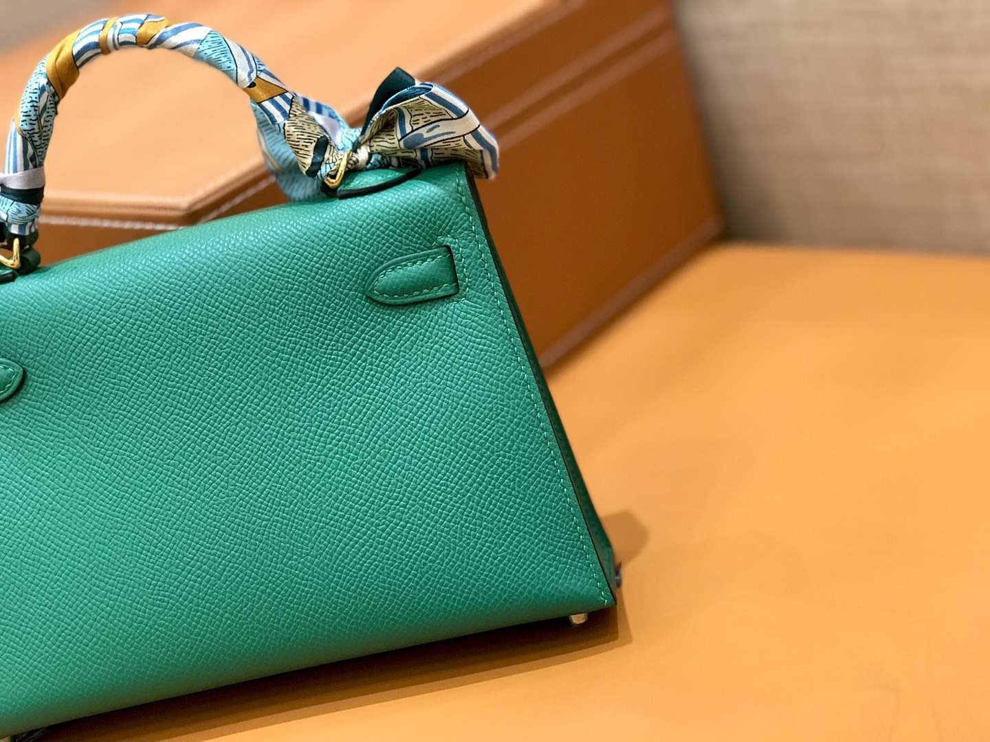 Hermès（爱马仕）mini Kelly 森林绿 金扣 德国进口掌纹皮 全手工缝制