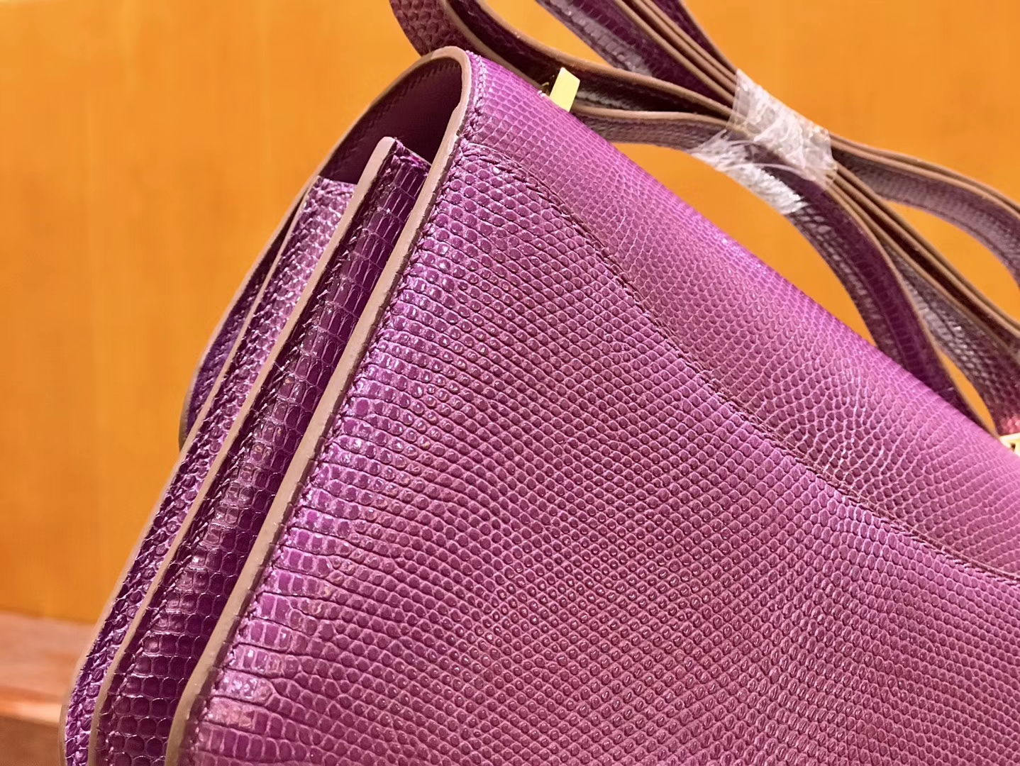 Hermès（爱马仕）Constance 空姐包 南非野生蜥蜴皮 海葵紫 水晶紫 18cm