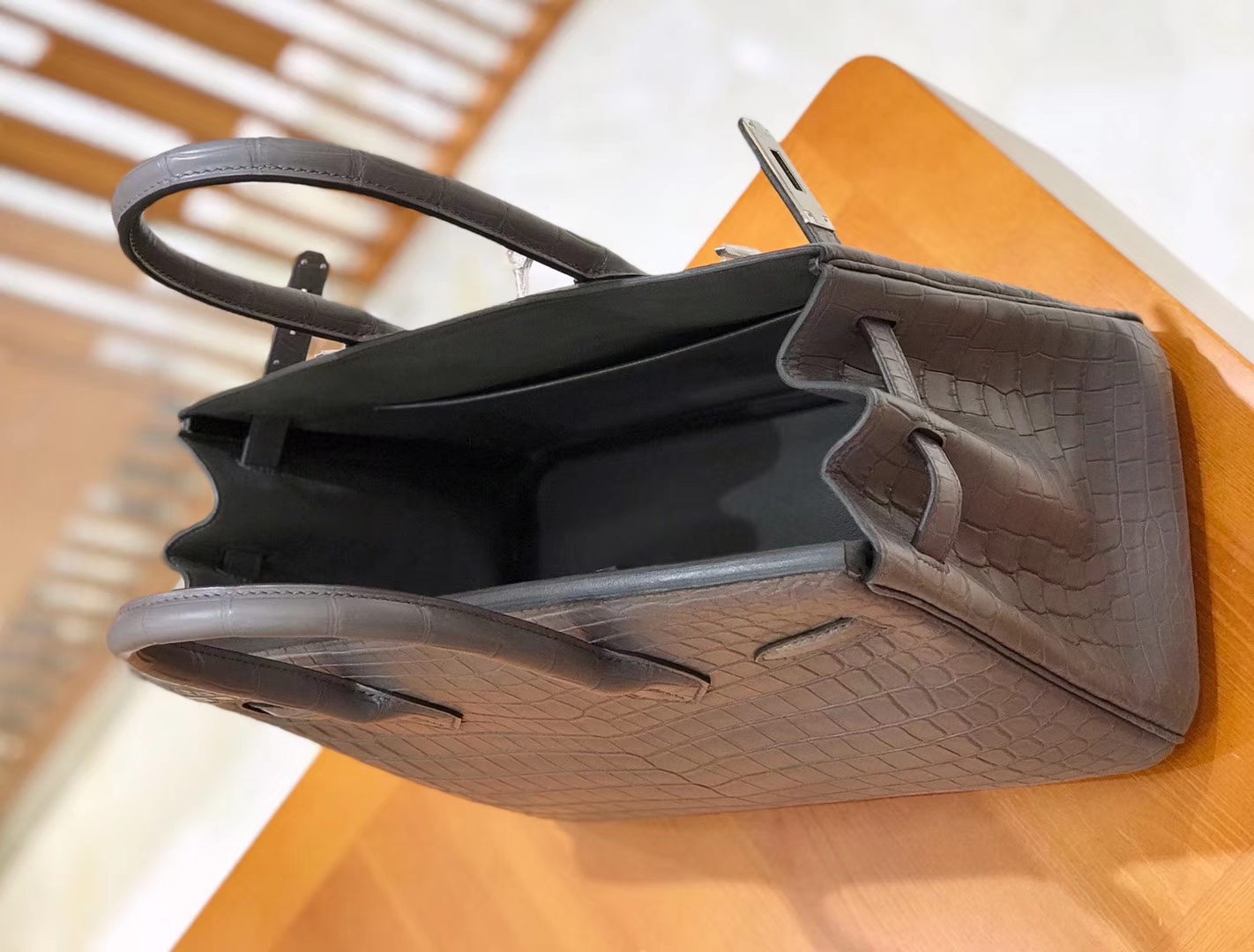 Hermès（爱马仕）Birkin 铂金包 尼罗鳄鱼皮 锡器灰 30cm