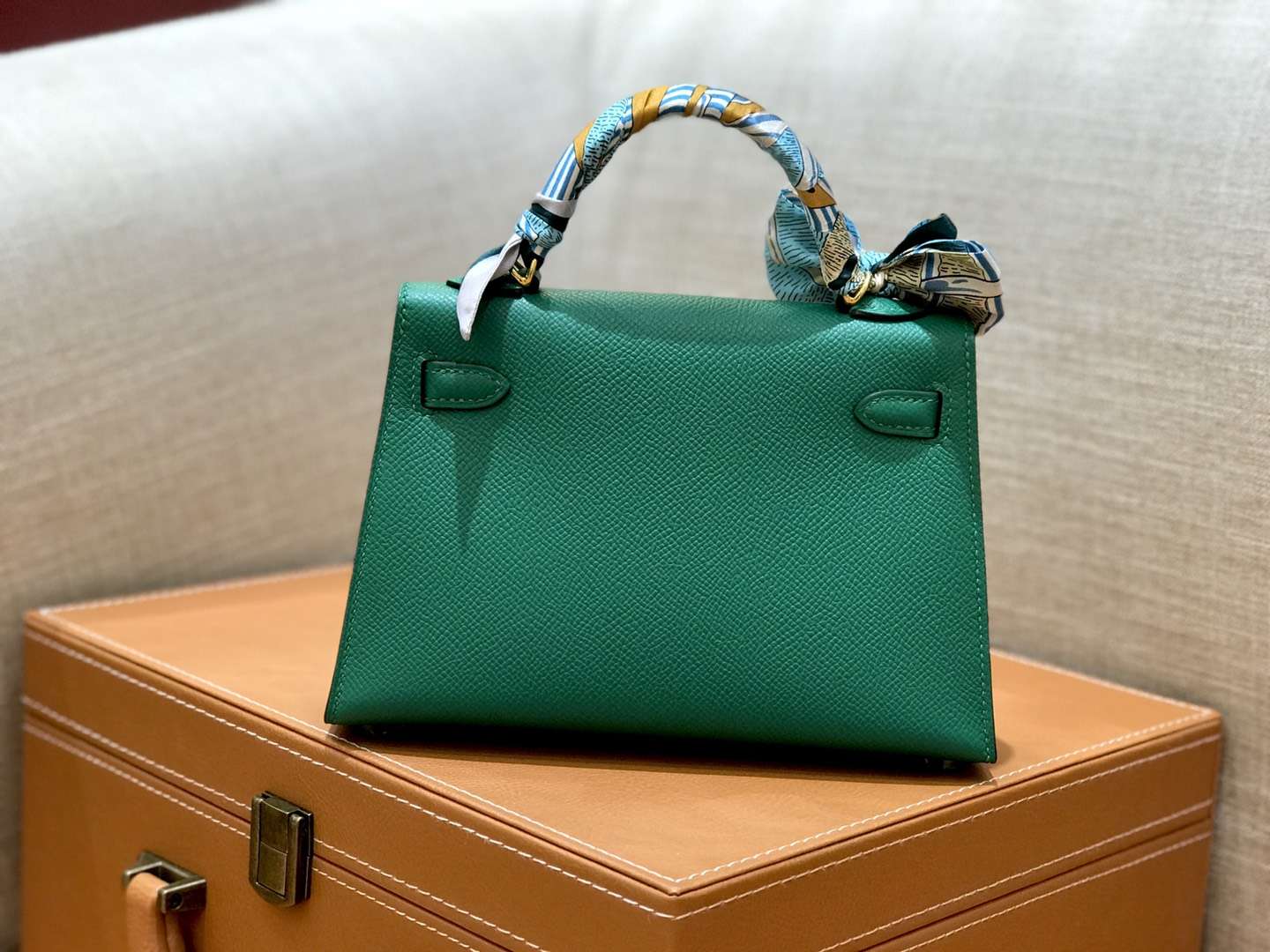 Hermès（爱马仕）mini Kelly 森林绿 金扣 德国进口掌纹皮 全手工缝制