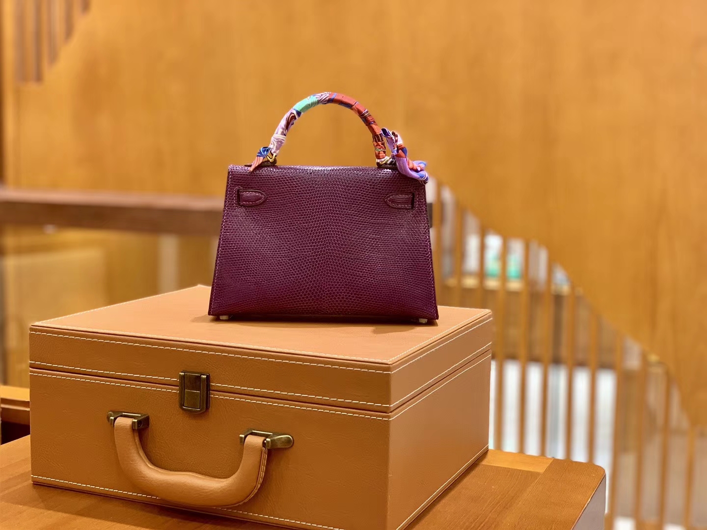 Hermès（爱马仕）MiniKelly 迷你凯莉 蜥蜴皮 水晶紫 2代 19cm