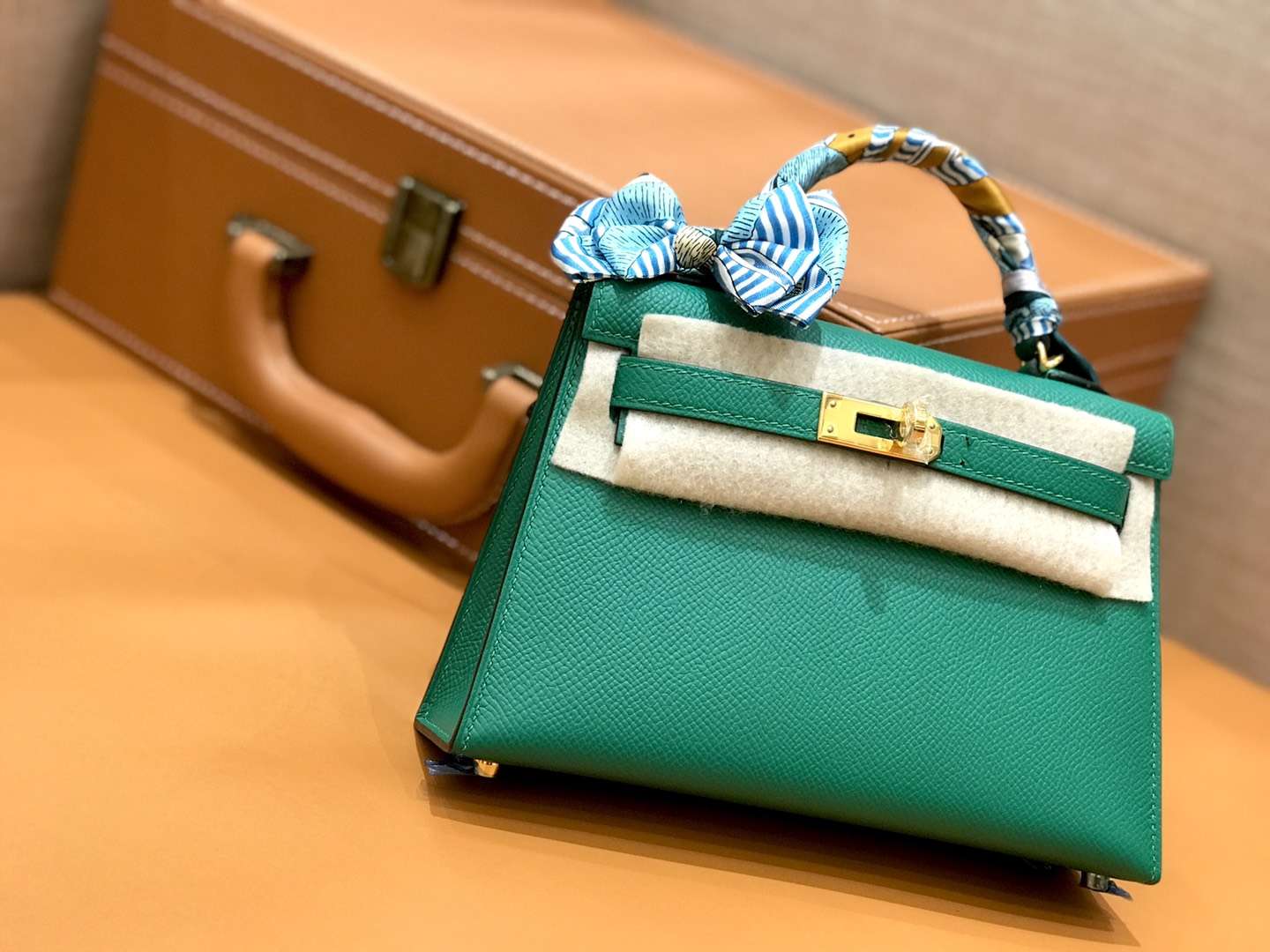Hermès（爱马仕）mini Kelly 森林绿 金扣 德国进口掌纹皮 全手工缝制