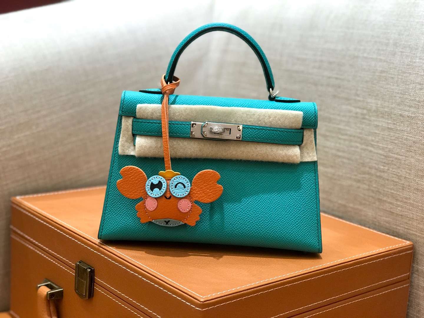 Hermès（爱马仕）mini Kelly 维罗纳绿 银扣 德国进口掌纹皮 全手工缝制