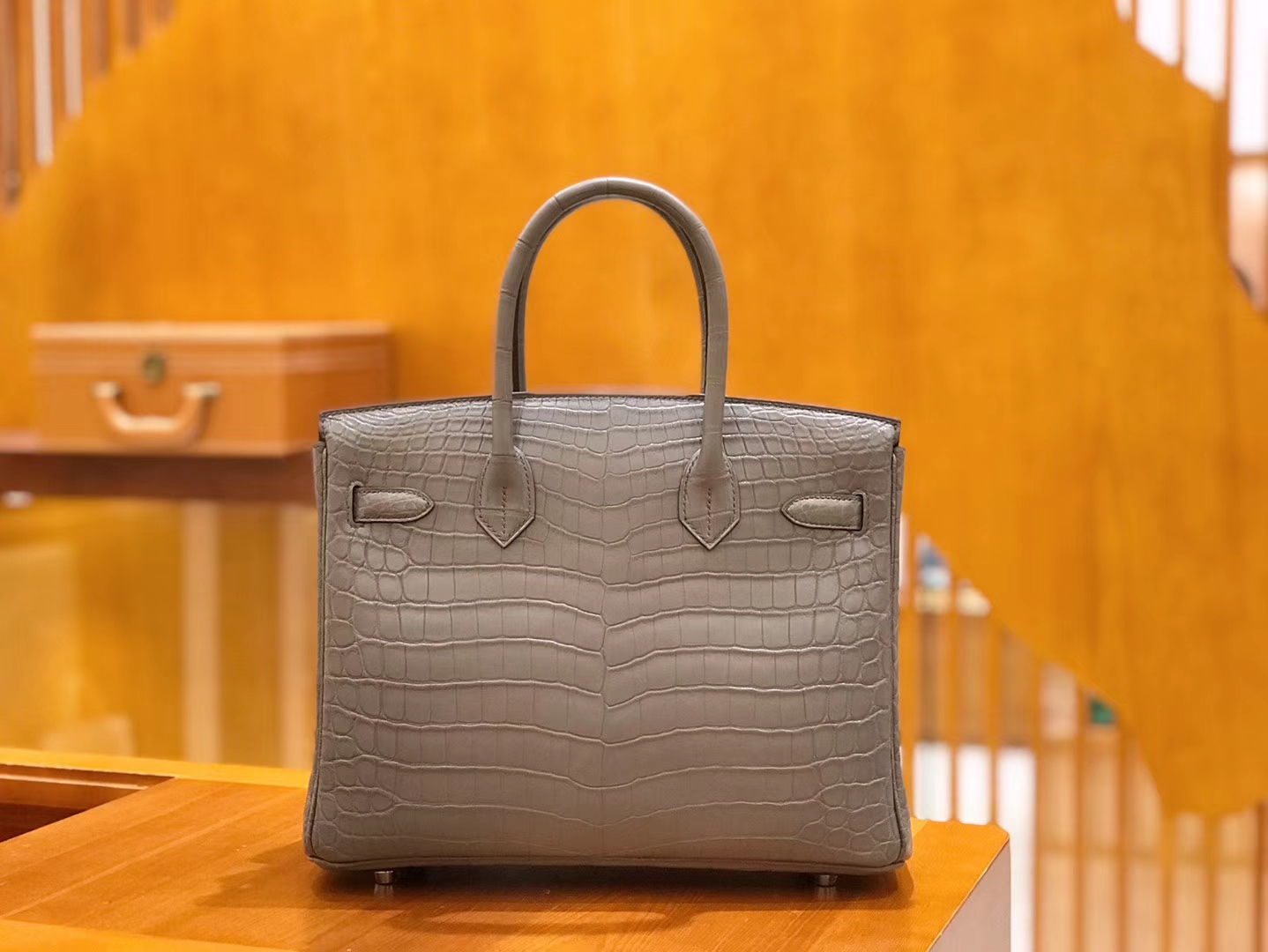Hermès（爱马仕）Birkin 铂金包 尼罗鳄鱼皮 锡器灰 30cm