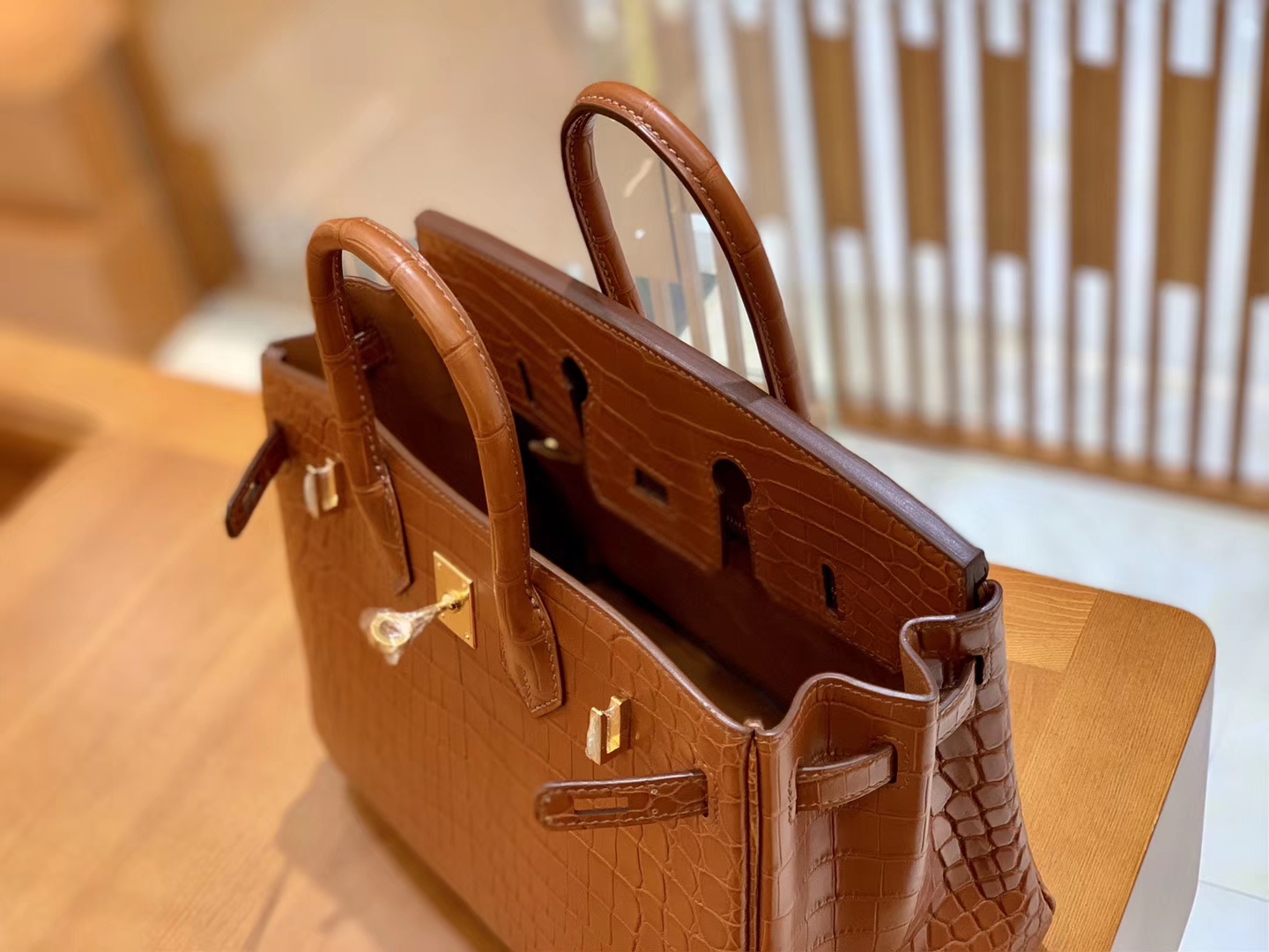 Hermès（爱马仕）Birkin 25cm 蜜糖棕 金扣 尼罗 雾面 鳄鱼皮 全手工