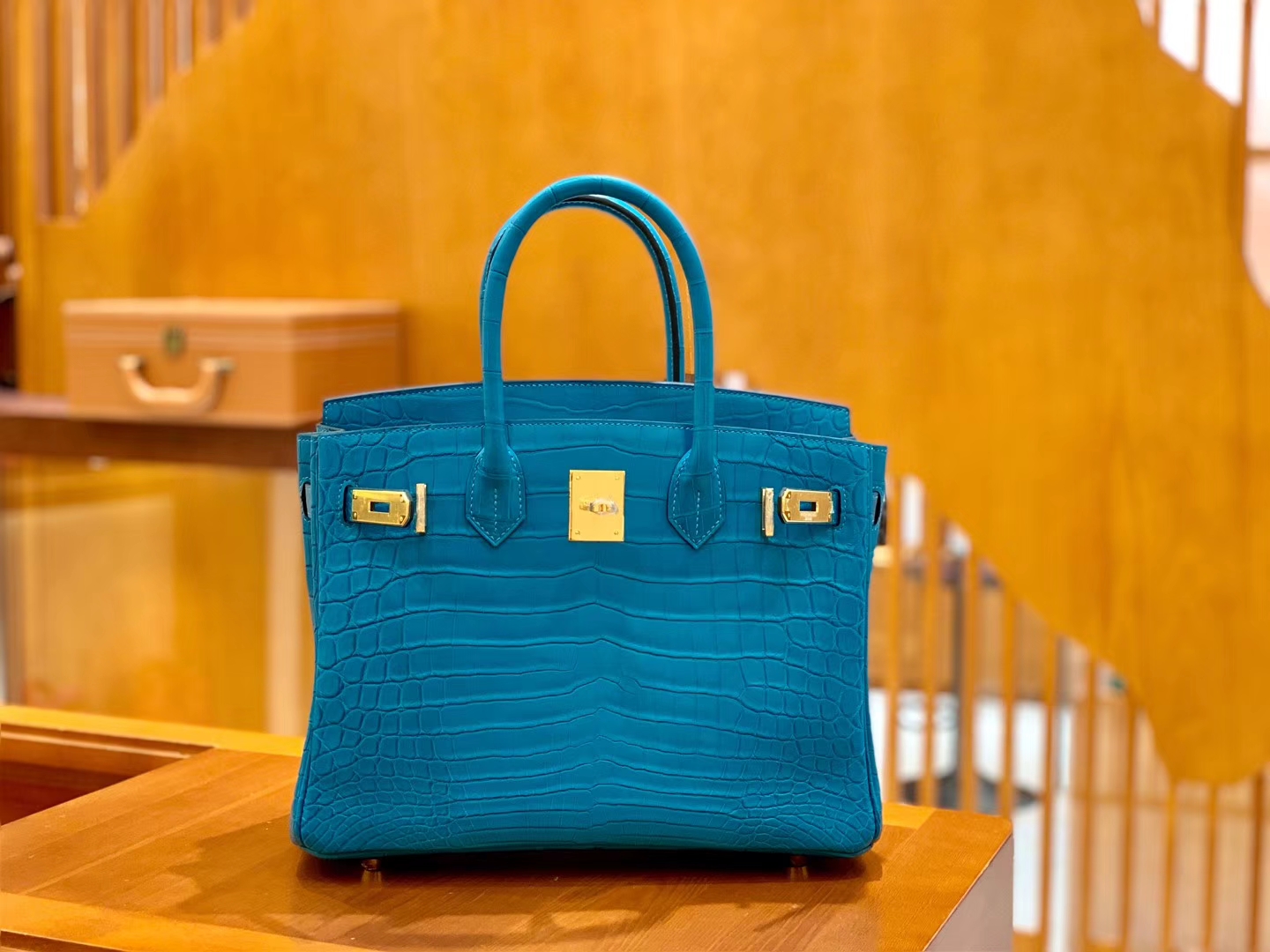 Hermès（爱马仕）Birkin 30cm 伊滋密迩蓝 金扣 尼罗 雾面 两点 鳄鱼皮 全手工