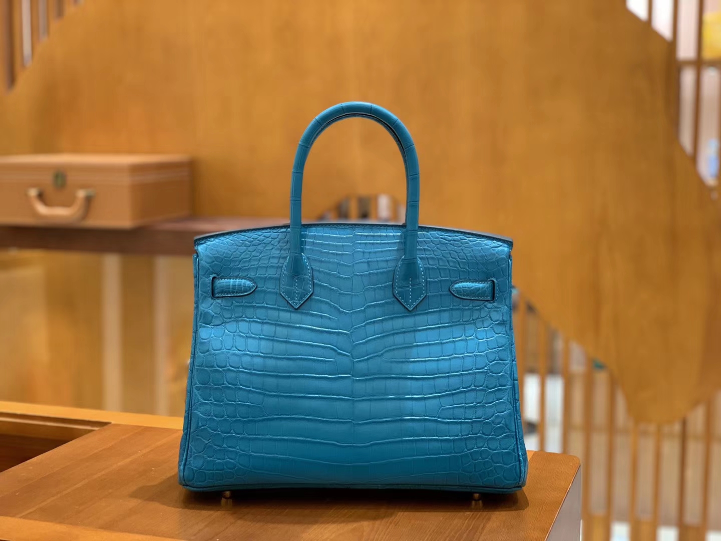 Hermès（爱马仕）Birkin 30cm 伊滋密迩蓝 金扣 尼罗 雾面 两点 鳄鱼皮 全手工