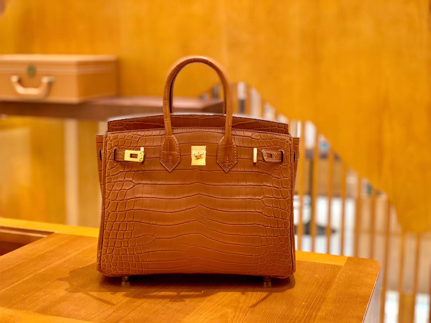 Hermès（爱马仕）Birkin 25cm 蜜糖棕 金扣 尼罗 雾面 鳄鱼皮 全手工