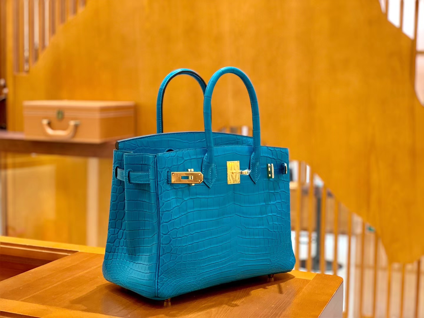 Hermès（爱马仕）Birkin 30cm 伊滋密迩蓝 金扣 尼罗 雾面 两点 鳄鱼皮 全手工