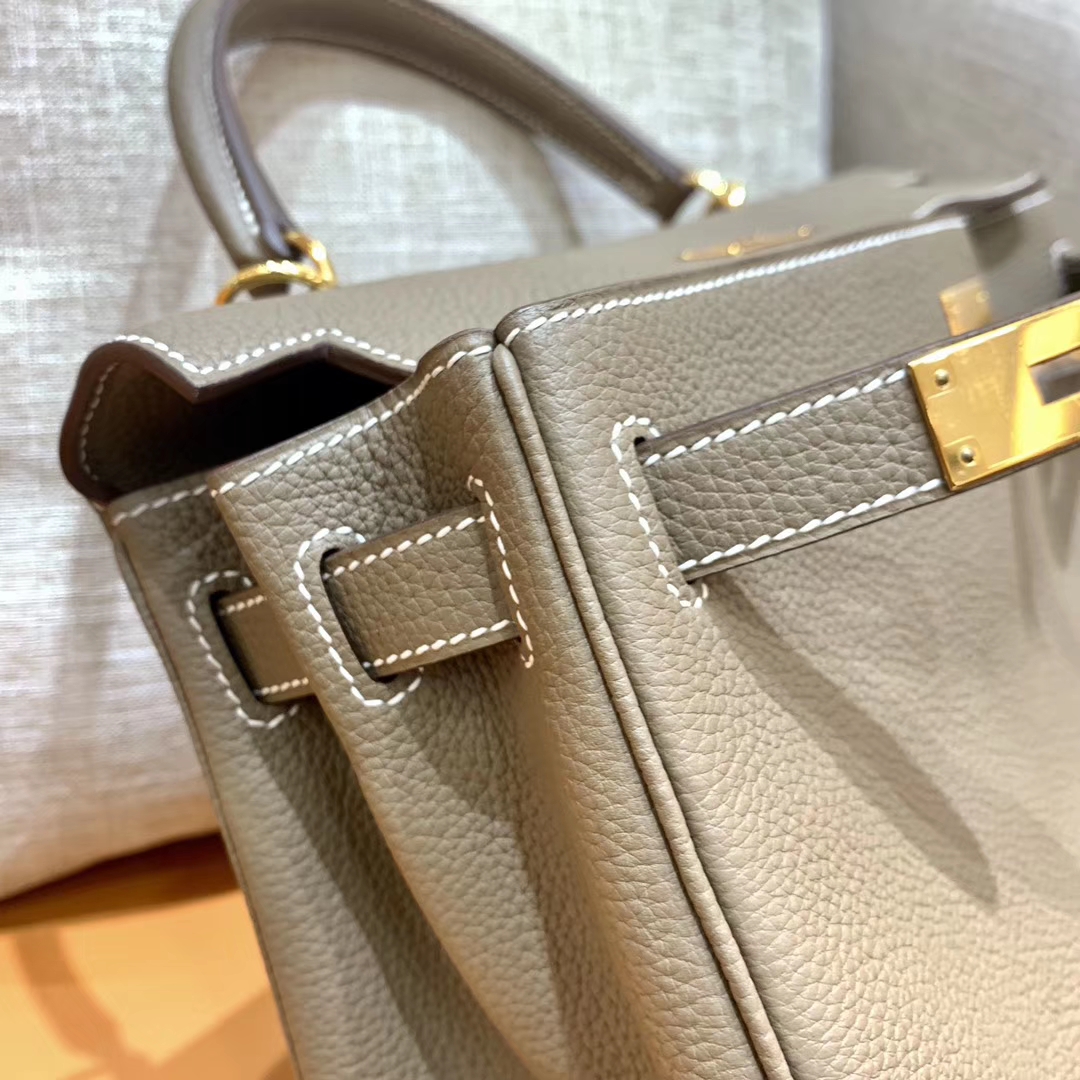 Hermès（爱马仕）Kelly 凯莉包 大象灰 小牛皮 28cm