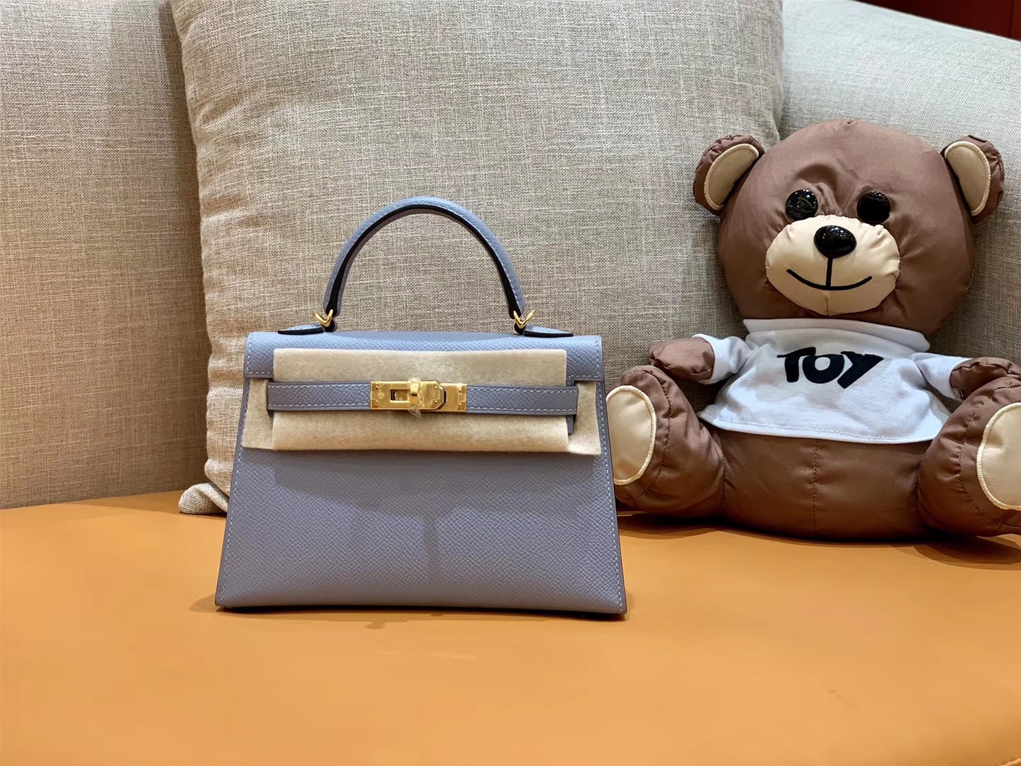 Hermès（爱马仕）Mini kelly 迷你凯莉 新增现货 冰川蓝 掌纹小牛皮 臻品级别 金扣 19cm