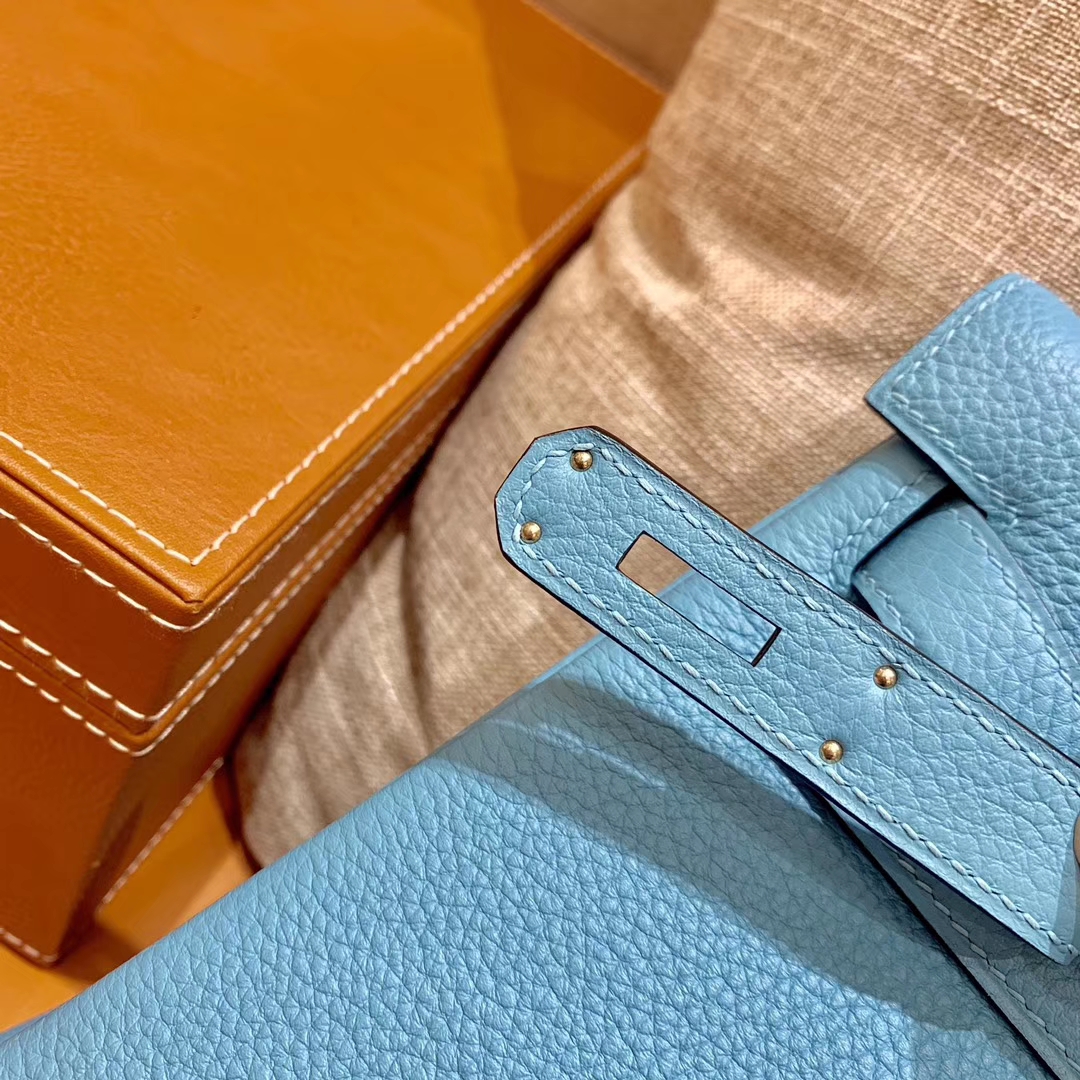 Hermès（爱马仕）Kelly 凯莉包 北方蓝 小牛皮 银扣 28cm