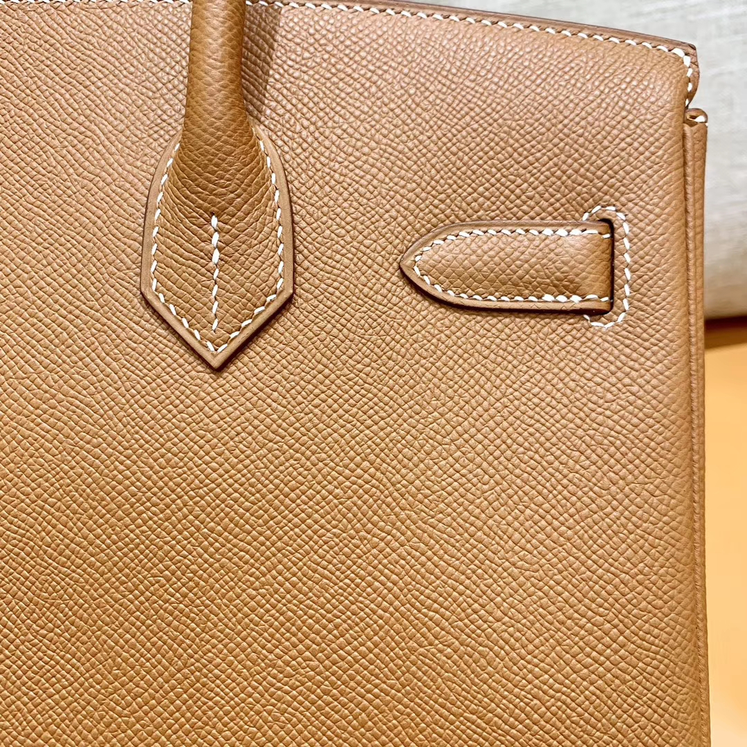 Hermès（爱马仕）Birkin 铂金包 金棕色 掌纹牛皮 金扣 30cm 高订版本