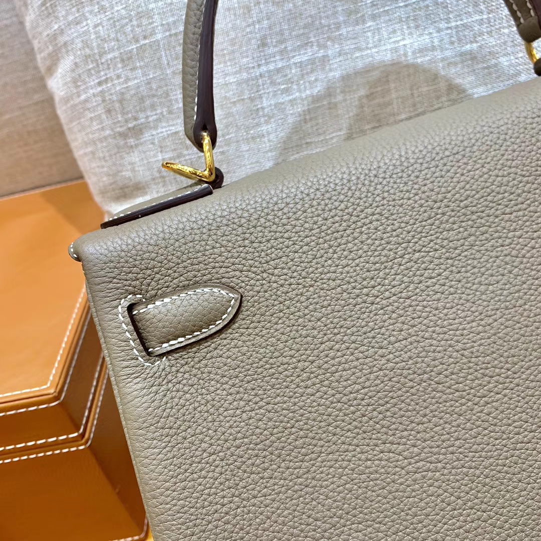 Hermès（爱马仕）Kelly 凯莉包 大象灰 小牛皮 28cm