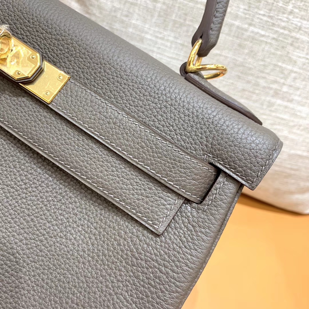 Hermès（爱马仕）Kelly 凯莉包 锡器灰 小牛皮 28cm