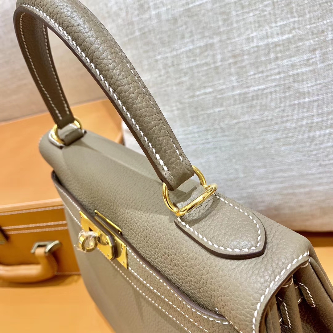 Hermès（爱马仕）Kelly 凯莉包 大象灰 小牛皮 28cm