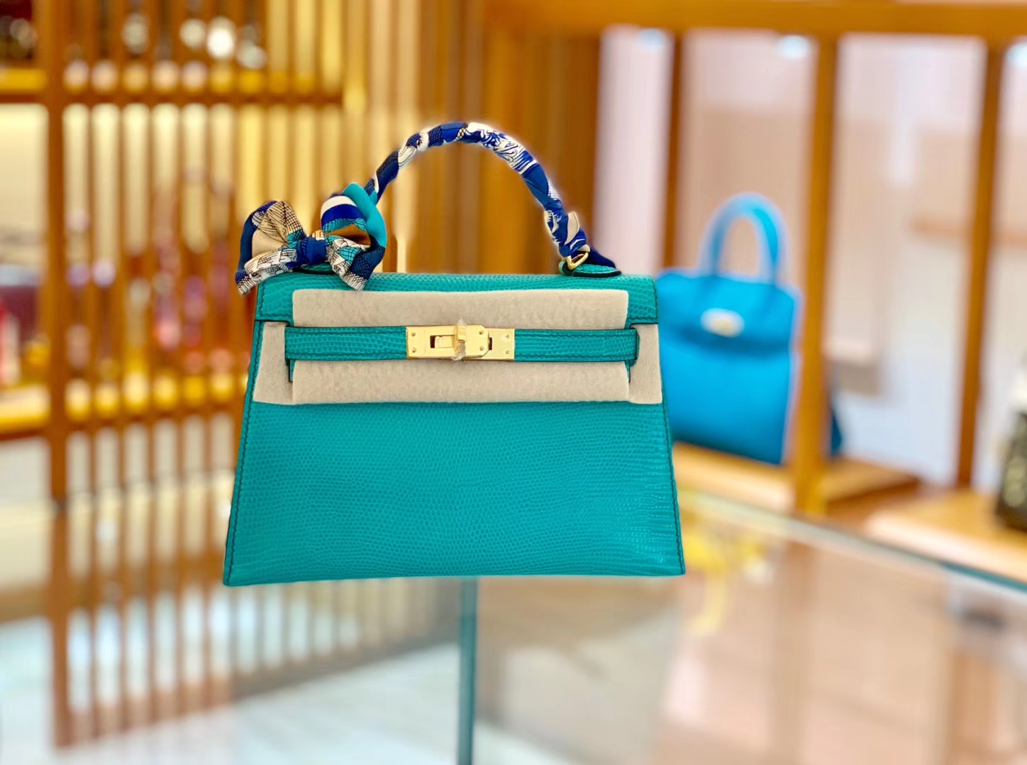 Hermès（爱马仕）Mini kelly 迷你凯莉 维罗纳绿 蜥蜴皮 臻品级别 金扣 19cm