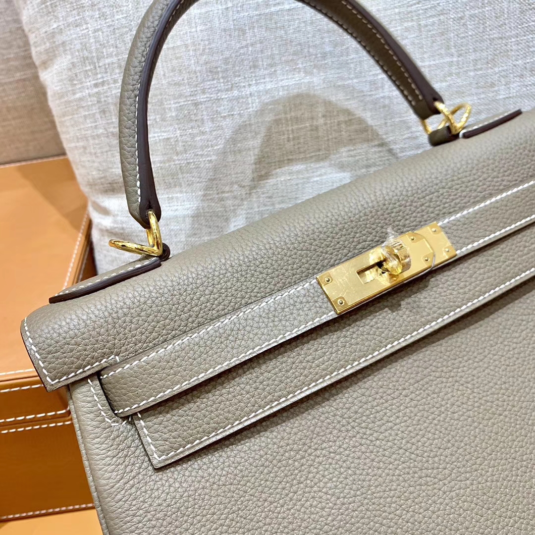 Hermès（爱马仕）Kelly 凯莉包 大象灰 小牛皮 28cm