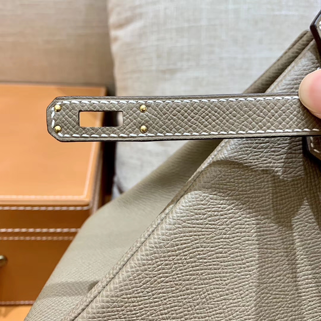 Hermès（爱马仕）Birkin 铂金包 大象灰 掌纹牛皮 金扣 30cm 高订版本
