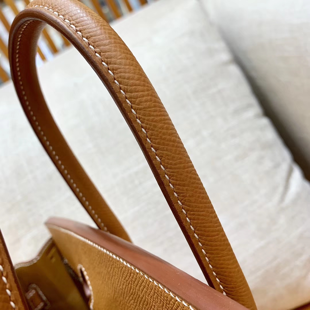 Hermès（爱马仕）Birkin 铂金包 金棕色 掌纹牛皮 金扣 30cm 高订版本